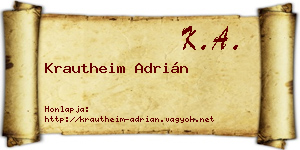 Krautheim Adrián névjegykártya
